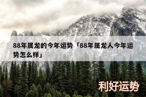 88年属龙的今年运势及88年属龙人今年运势怎么样