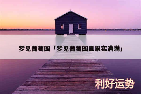 梦见葡萄园及梦见葡萄园里果实满满