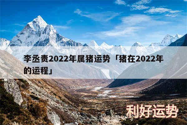 李丞责2024年属猪运势及猪在2024年的运程