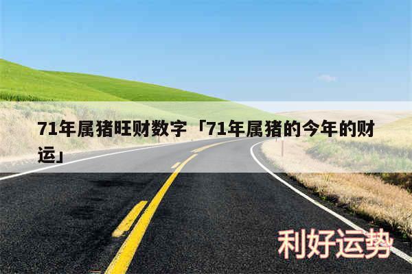 71年属猪旺财数字及71年属猪的今年的财运