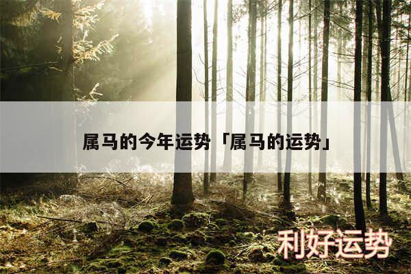 属马的今年运势及属马的运势