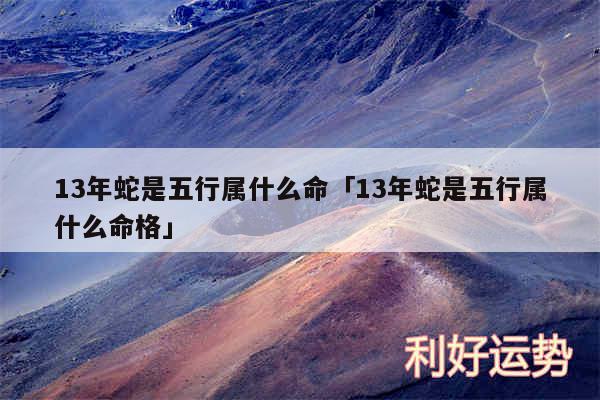 13年蛇是五行属什么命及13年蛇是五行属什么命格