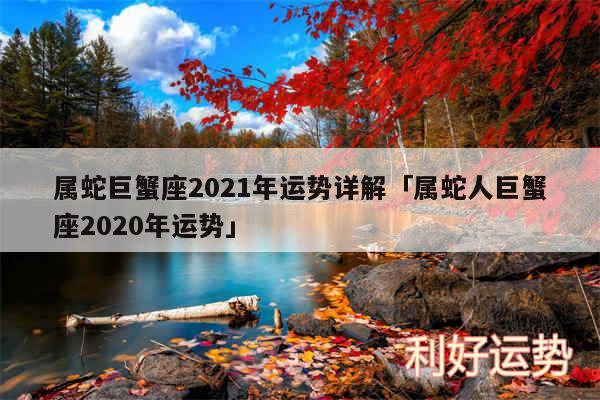 属蛇巨蟹座2024年运势详解及属蛇人巨蟹座2020年运势