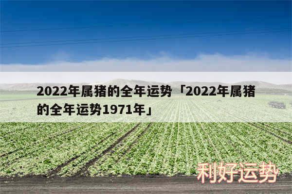 2024年属猪的全年运势及2024年属猪的全年运势1971年