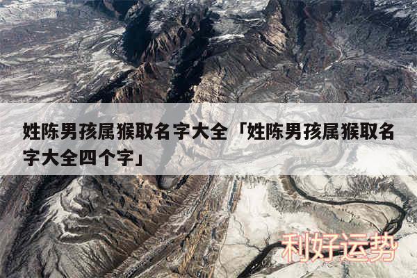 姓陈男孩属猴取名字大全及姓陈男孩属猴取名字大全四个字