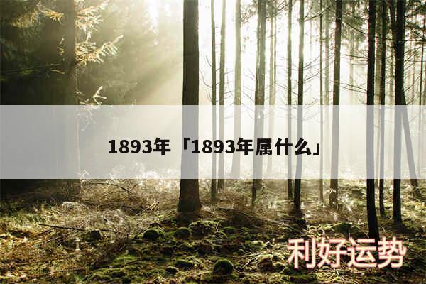 1893年及1893年属什么