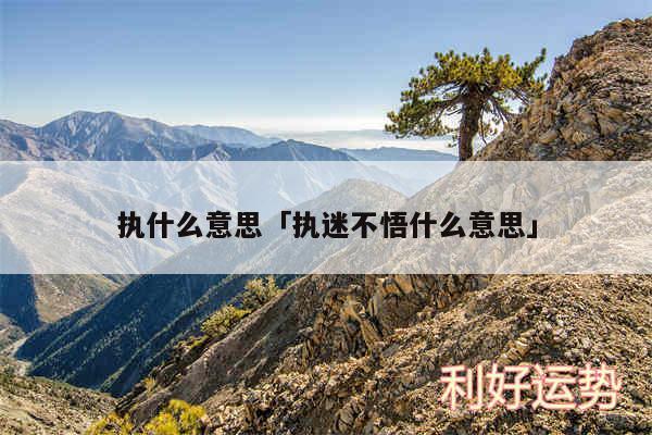 执什么意思及执迷不悟什么意思