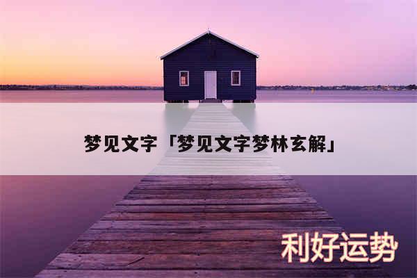 梦见文字及梦见文字梦林玄解