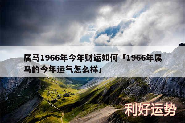 属马1966年今年财运如何及1966年属马的今年运气怎么样