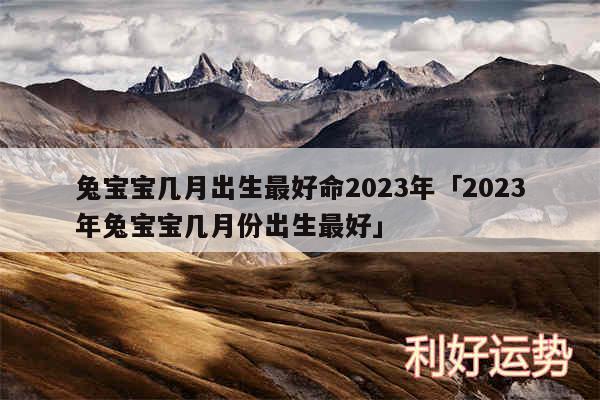 兔宝宝几月出生最好命2024年及2024年兔宝宝几月份出生最好