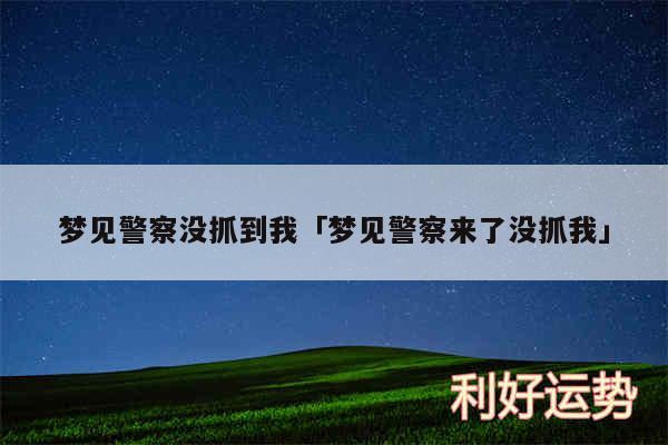 梦见警察没抓到我及梦见警察来了没抓我