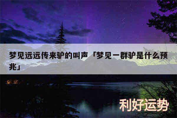 梦见远远传来驴的叫声及梦见一群驴是什么预兆