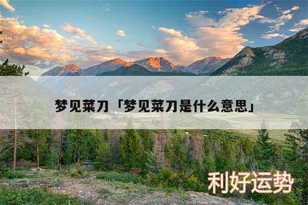 梦见菜刀及梦见菜刀是什么意思