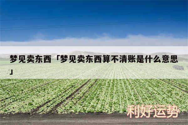 梦见卖东西及梦见卖东西算不清账是什么意思