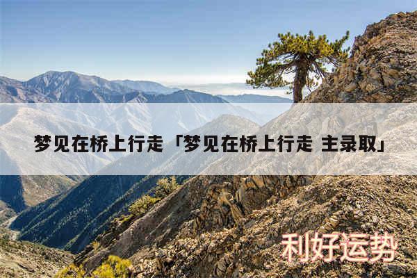 梦见在桥上行走及梦见在桥上行走 主录取