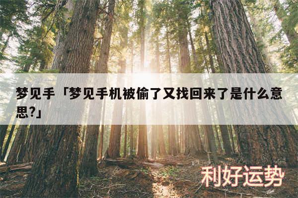 梦见手及梦见手机被偷了又找回来了是什么意思?