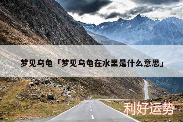 梦见乌龟及梦见乌龟在水里是什么意思