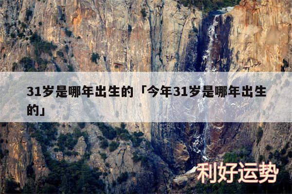 31岁是哪年出生的及今年31岁是哪年出生的