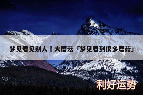 梦见看见别人釆大蘑菇及梦见看到很多蘑菇