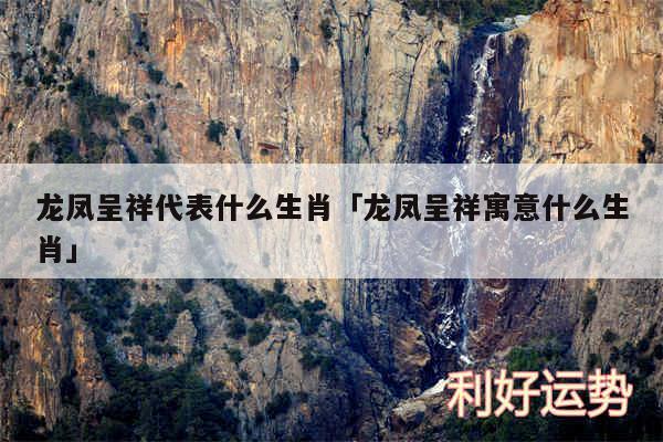龙凤呈祥代表什么生肖及龙凤呈祥寓意什么生肖