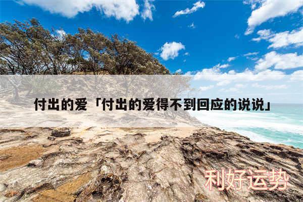 付出的爱及付出的爱得不到回应的说说