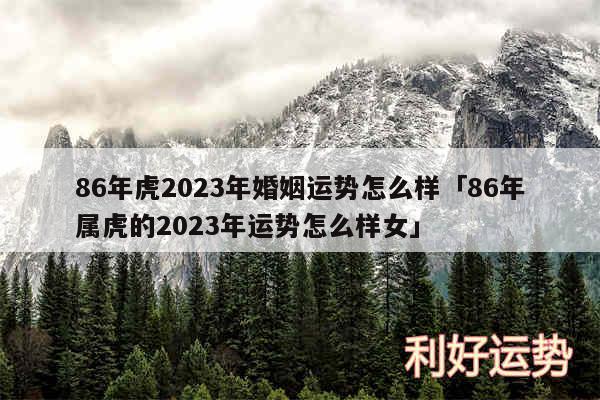 86年虎2024年婚姻运势怎么样及86年属虎的2024年运势怎么样女