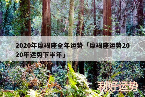 2020年摩羯座全年运势及摩羯座运势2020年运势下半年