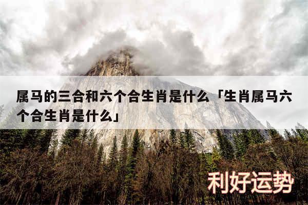 属马的三合和六个合生肖是什么及生肖属马六个合生肖是什么