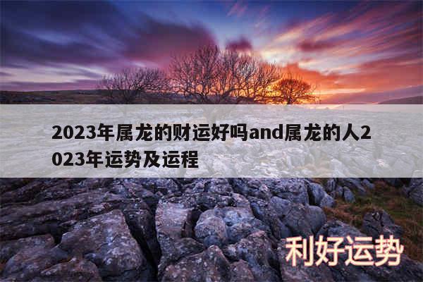 2024年属龙的财运好吗and属龙的人2024年运势及运程