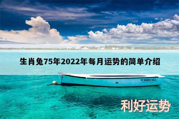 生肖兔75年2024年每月运势的简单介绍