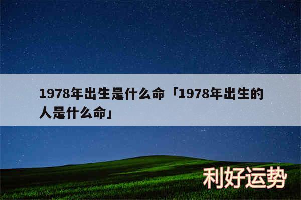 1978年出生是什么命及1978年出生的人是什么命