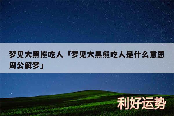 梦见大黑熊吃人及梦见大黑熊吃人是什么意思周公解梦