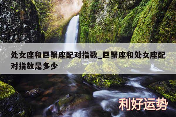 处女座和巨蟹座配对指数_巨蟹座和处女座配对指数是多少