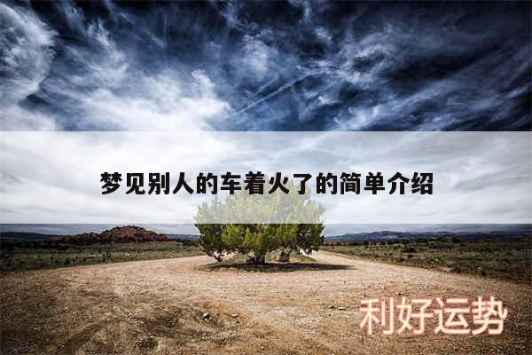 梦见别人的车着火了的简单介绍