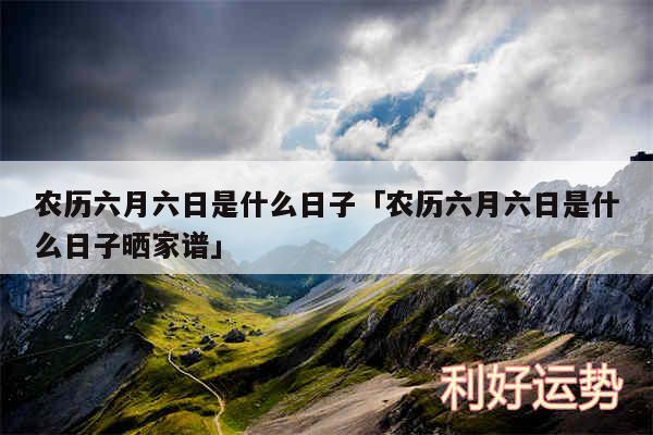 农历六月六日是什么日子及农历六月六日是什么日子晒家谱