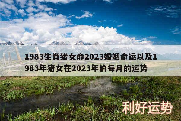 1983生肖猪女命2024婚姻命运以及1983年猪女在2024年的每月的运势