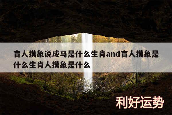 盲人摸象说成马是什么生肖and盲人摸象是什么生肖人摸象是什么
