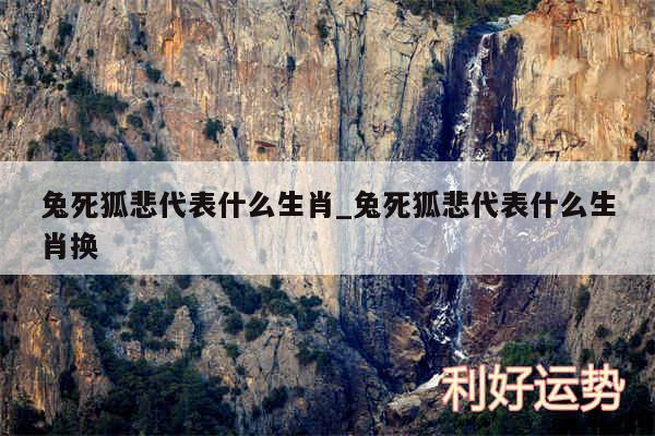 兔死狐悲代表什么生肖_兔死狐悲代表什么生肖换
