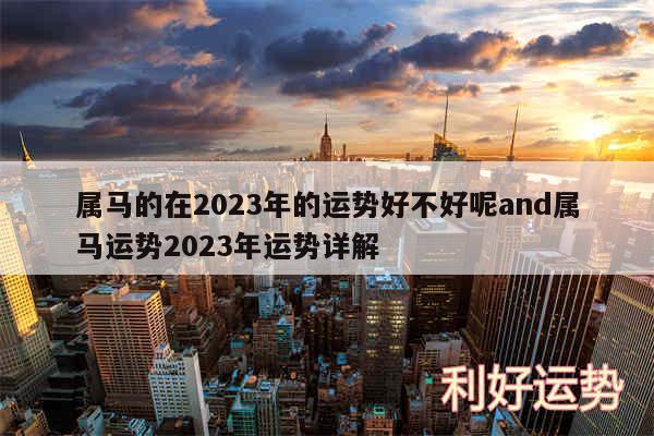 属马的在2024年的运势好不好呢and属马运势2024年运势详解