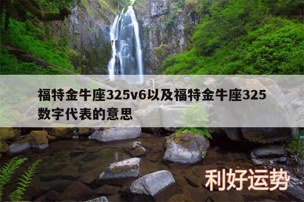 福特金牛座325v6以及福特金牛座325数字代表的意思