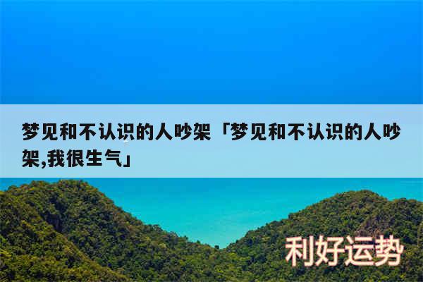 梦见和不认识的人吵架及梦见和不认识的人吵架,我很生气