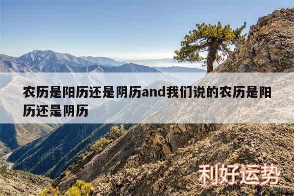 农历是阳历还是阴历and我们说的农历是阳历还是阴历