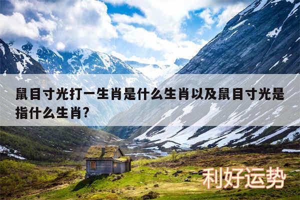 鼠目寸光打一生肖是什么生肖以及鼠目寸光是指什么生肖?