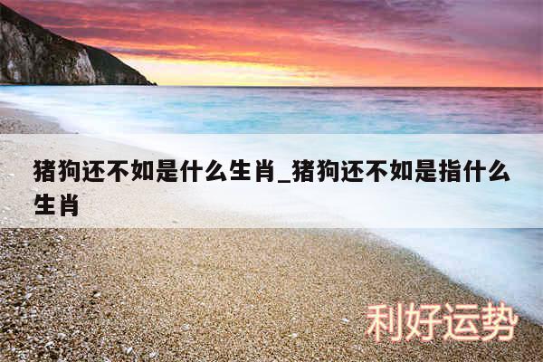 猪狗还不如是什么生肖_猪狗还不如是指什么生肖