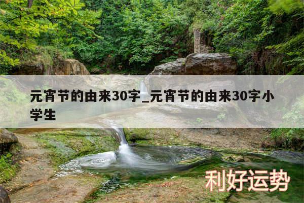 元宵节的由来30字_元宵节的由来30字小学生