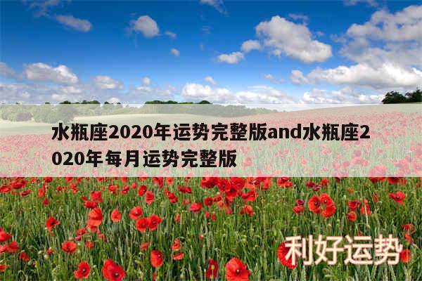 水瓶座2020年运势完整版and水瓶座2020年每月运势完整版