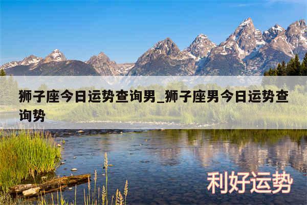 狮子座今日运势查询男_狮子座男今日运势查询势