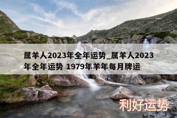 属羊人2024年全年运势_属羊人2024年全年运势 1979年羊年每月牌运