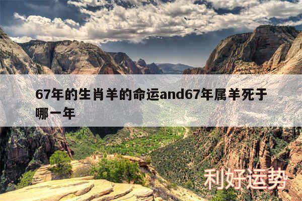 67年的生肖羊的命运and67年属羊死于哪一年