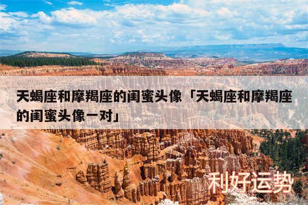 天蝎座和摩羯座的闺蜜头像及天蝎座和摩羯座的闺蜜头像一对
